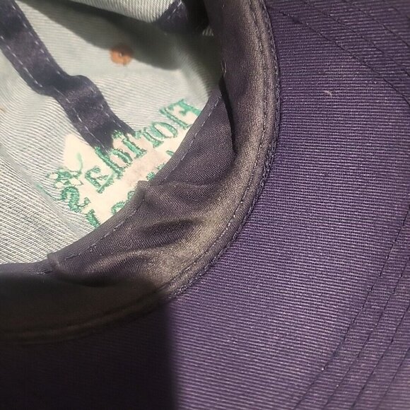 Florida's Natural Denim Hat Cap Brown Suede Brim Embroidered Logo Strapback - Picture 6 of 7